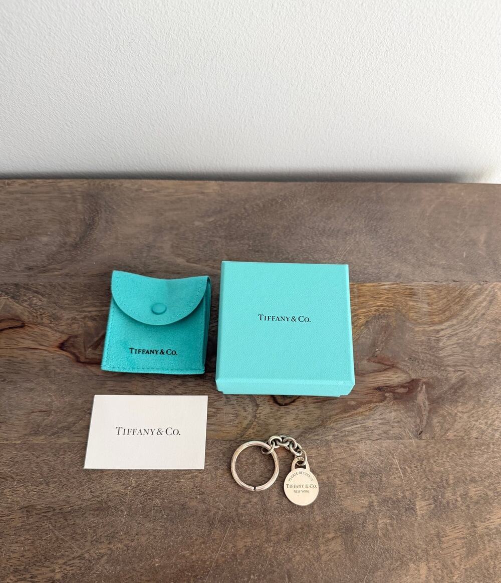 Tiffany & Co. Authentic Return to Tiffany Sterling Silver Round Tag Keychain
